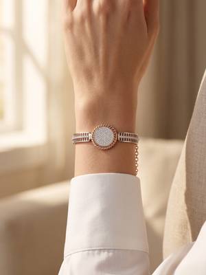 92.5 sterling silver rose gold crystal circle statement bracelet for women 1