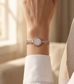 92.5 sterling silver rose gold crystal circle statement bracelet for women