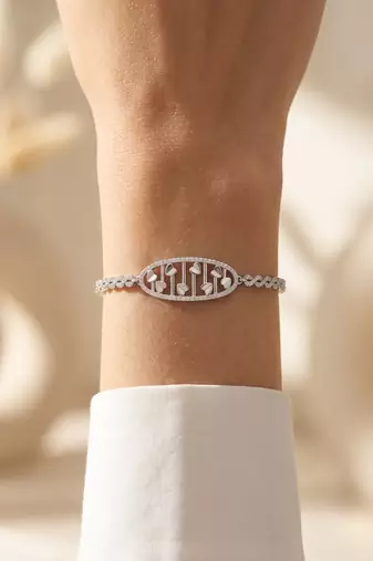 92.5 sterling silver clover charm tennis bracelet for women