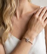 92.5 sterling silver crystal infinity oval bracelet for women
