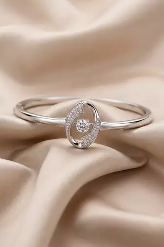 92.5 sterling silver crystal infinity oval bracelet for women