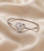92.5 sterling silver heart crystal open bracelet for women