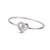 92.5 sterling silver heart crystal open bracelet for women