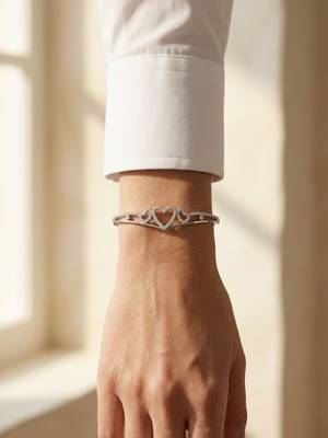 92.5 sterling silver endless hearts crystal bracelet for women 2