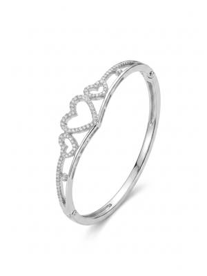 92.5 sterling silver endless hearts crystal bracelet for women 3