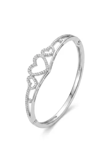 92.5 sterling silver endless hearts crystal bracelet for women