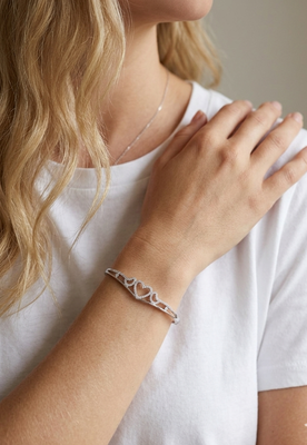 92.5 sterling silver endless hearts crystal bracelet for women 4