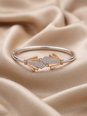 92.5 sterling silver art deco radiance open cuff bracelet for women 2