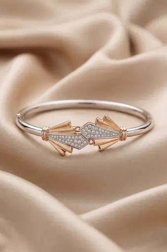 92.5 sterling silver art deco radiance open cuff bracelet for women