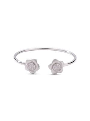 92.5 sterling silver bloom elegance open cuff bracelet for women 2