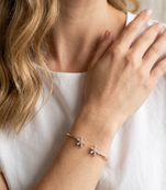92.5 sterling silver snowflake spark open cuff bracelet for women