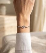 92.5 sterling silver infinity wave diamond bracelet for women