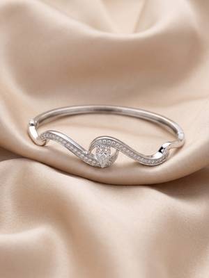 92.5 sterling silver infinity wave diamond bracelet for women 2