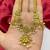 South Indian Lakshmi Temple Jewelry Set | Antique Gold Finish Pearl Necklace Earrings