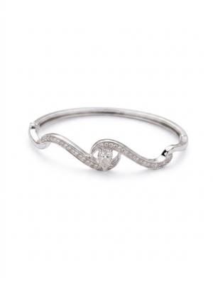92.5 sterling silver infinity wave diamond bracelet for women 3