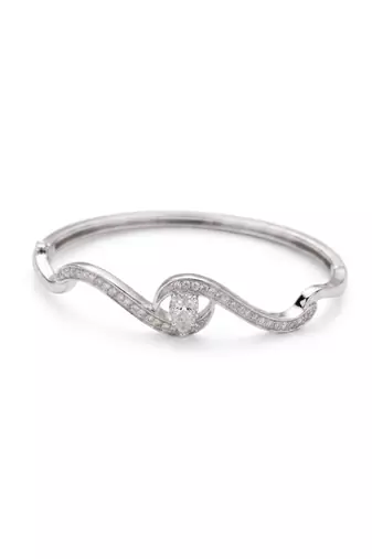 92.5 sterling silver infinity wave diamond bracelet for women