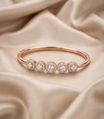 92.5 sterling silver rose gold five halo diamond bracelet for women