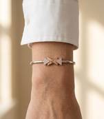 92.5 sterling silver rose gold geometric bow bracelet for women
