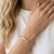 92.5 sterling silver rose gold geometric bow bracelet for women