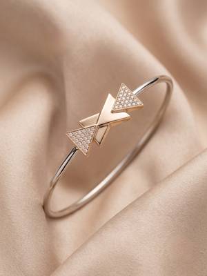 92.5 sterling silver rose gold geometric bow bracelet for women 3