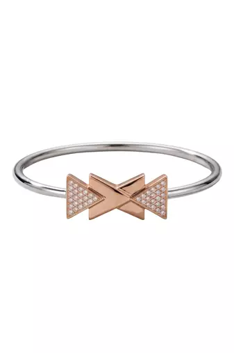 92.5 sterling silver rose gold geometric bow bracelet for women