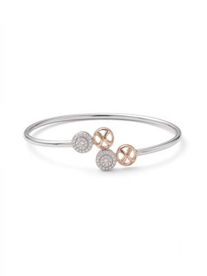 92.5 sterling silver dual halo charm open bracelet for women 2