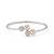 92.5 sterling silver dual halo charm open bracelet for women