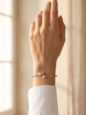 92.5 sterling silver dual halo charm open bracelet for women 3