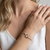 92.5 sterling silver dual halo charm open bracelet for women