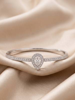 92.5 sterling silver pear halo diamond bracelet for women 2
