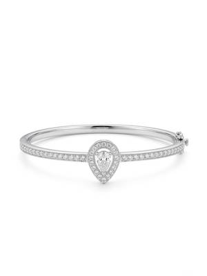 92.5 sterling silver pear halo diamond bracelet for women 3