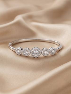 92.5 sterling silver five stone halo diamond bracelet for women 1