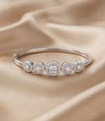 92.5 sterling silver five stone halo diamond bracelet for women