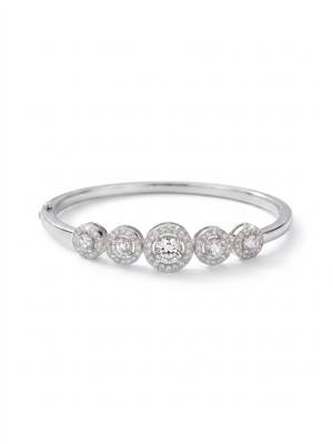 92.5 sterling silver five stone halo diamond bracelet for women 3