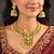 South Indian Lakshmi Temple Necklace Set, Antique Gold CZ Bridal Jewelry