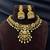 South Indian Lakshmi Temple Necklace Set, Antique Gold CZ Bridal Jewelry