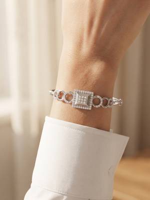 925 silver radiant square halo bracelet for women 1