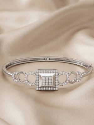 925 silver radiant square halo bracelet for women 2