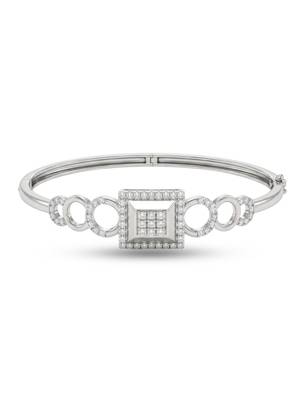 925 silver radiant square halo bracelet for women 4