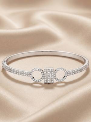 925 silver infinity circle bangle bracelet for women 2