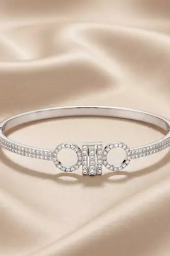 925 silver infinity circle bangle bracelet for women