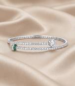 925 silver emerald charm wrap bracelet for women