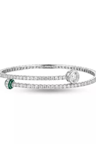 925 silver emerald charm wrap bracelet for women