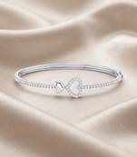 925 silver twin love heart sparkle bracelet for women