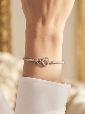 925 silver twin love heart sparkle bracelet for women 2