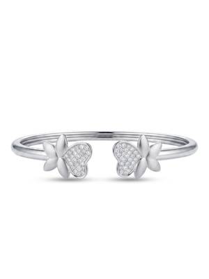 925 silver butterfly love cuff bracelet for women 4