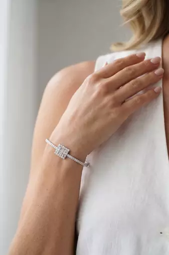 925 silver aurora emerald halo bracelet for women