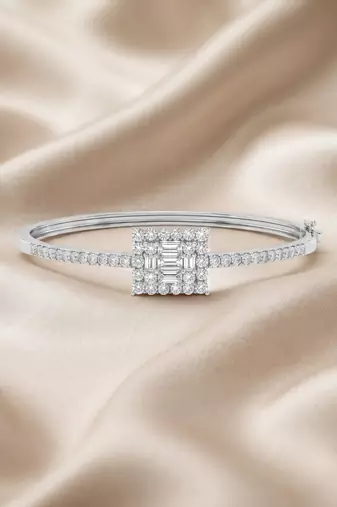 925 silver aurora emerald halo bracelet for women