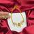 South Indian Temple Necklace Set, Gold Tone CZ Lakshmi Bridal Jewelry