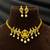 South Indian Temple Necklace Set, Gold Tone CZ Lakshmi Bridal Jewelry